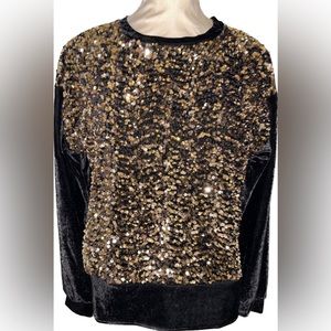 Cable & Gauge Black/Gold Velvet Long Sleeve